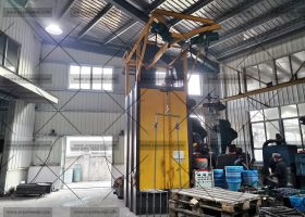 發(fā)往湖南長(zhǎng)沙Q3710吊鉤式拋丸機(jī)拋丸除銹去氧化皮效果怎么樣？