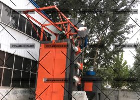 鹽城：Q37100吊鉤式拋丸機(jī)清理大型工件，重型工件效果